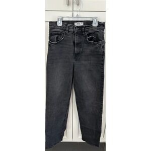 ARDENE‎ Baggy High Rise Jeans Black Wash Denim Comfort Fit Size 7